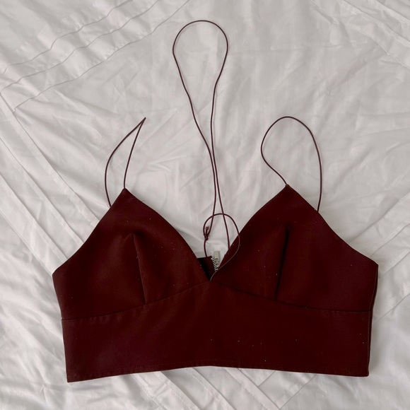 Burgundy crop top - Picture 1 of 3